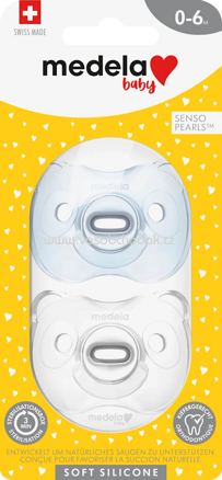 Medela Schnuller Soft Silikon, hellblau/uni, 0-6 Monate, 2 St
