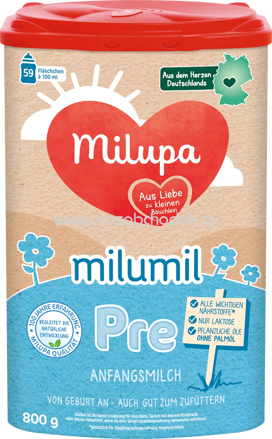 Milupa Anfangsmilch Pre Milumil, von Geburt an, 800g