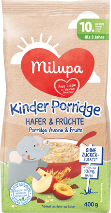 Milupa Kinder-Porridge Hafer & Früchte, ab dem 10. Monat, 400g