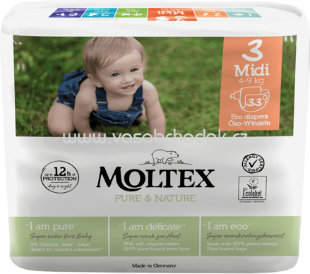 Moltex Windeln Pure & Nature Gr. 3 Midi, 4-9 kg, 33 St