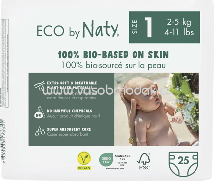 Naty Windeln Eco by Naty Gr. 1, 2-5 kg, 25 St