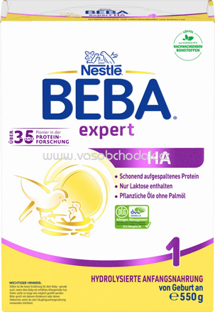 Nestlé BEBA Anfangsmilch Expert HA1 von Geburt an, 550g