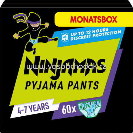 Ninjamas Pyjama Pants für Jungen 4-7 Jahre, Monatsbox, 60 St