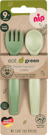 Nip Esslernbesteck eat green grün 2tlg., 1 St