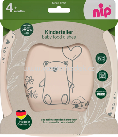 Nip Teller lila/beige, 2 St
