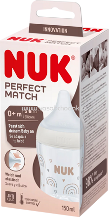 NUK Babyflasche Perfect Match, beige, 0-6 Monate, 150ml, 1 St