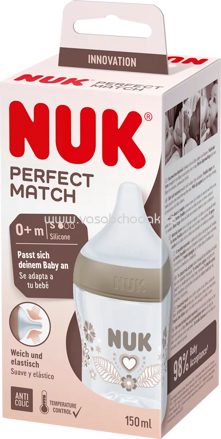NUK Babyflasche Perfect Match, braun, 0-6 Monate, 150ml, 1 St