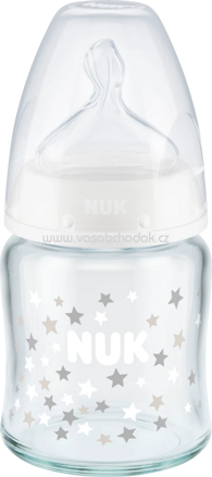 Nuk Babyflasche aus Glas First Choise+ Temp. Control, Gr. 1S, weiß, 120 ml, 1 St