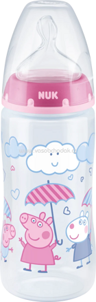 Nuk Babyflasche Temperatur Control rosa, Silikon, 6-18 Monate, 300 ml, 1 St