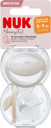 NUK Schnuller Mommy Feel Silikon, creme, Gr.1, 0-9 Monate, 2 St