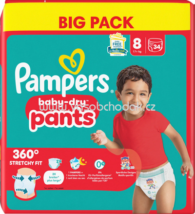 Pampers Baby Pants Baby Dry Gr. 8 Extra Large, 17+ kg, Big Pack, 34 St