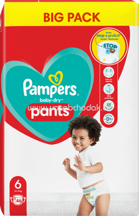 Pampers Baby Pants Baby Dry Gr.6 Extra Large, 15+ kg, Big Pack, 46 St