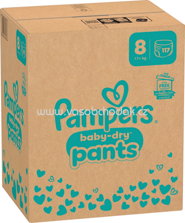 Pampers Baby Pants Baby Dry Gr.8 Extra Large, 17+ kg, Monatsbox, 117 St