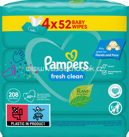 Pampers Feuchttücher Fresh Clean, 4x52 St, 208 St