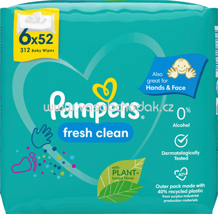 Pampers Feuchttücher Fresh Clean, 6 x 52 Stück, 312 St