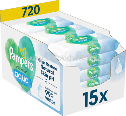 Pampers Feuchttücher Harmonie Aqua, 15x48 St, 720 St