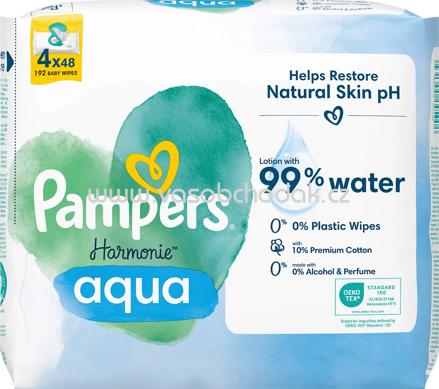 Pampers Feuchttücher Harmonie Aqua, 4x48 St, 192 St