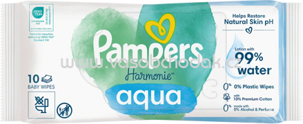 Pampers Feuchttücher Harmonie Aqua, Reisegröße, 10 St