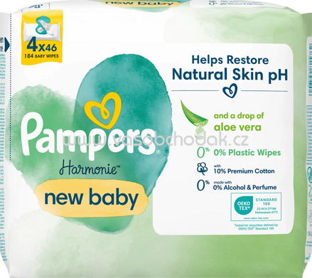 Pampers Feuchttücher Harmonie new baby Aloe vera, 4x46 St, 184 St