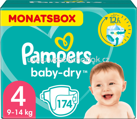 Pampers Windeln Baby Dry Gr. 4 Maxi, 9-14 kg, Monatsbox, 174 St