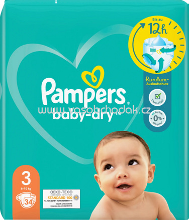 Pampers Windeln Baby Dry Gr.3 Midi, 6-10 kg, 34 St