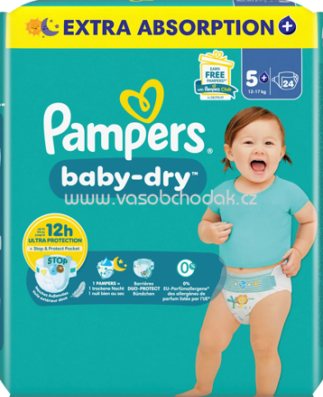 Pampers Windeln Baby Dry Gr.5+ Junior+, 12-17 kg, 24 St
