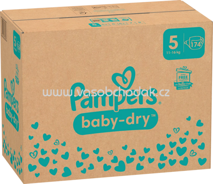 Pampers Windeln Baby Dry Gr.5 Junior, 11-16 kg, Monatsbox, 174 St