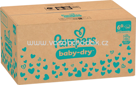 Pampers Windeln Baby Dry Gr.6+ Extra Large, 14-19 kg, Monatsbox, 144 St