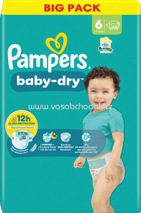 Pampers Windeln Baby Dry Gr.6 Extra Large, 13-18 kg, Big Pack, 46 St