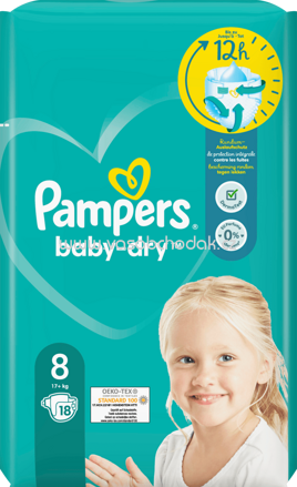 Pampers Windeln Baby Dry Gr.8 Extra Large, 17+ kg, 18 St