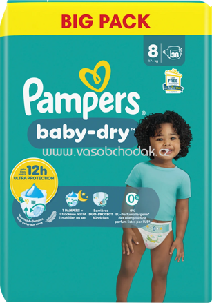 Pampers Windeln Baby Dry Gr.8 Extra Large, 17+ kg, Big Pack, 38 St