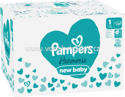 Pampers Windeln Harmonie Gr.1 new baby, 2-5 kg, Monatsbox, 180 St