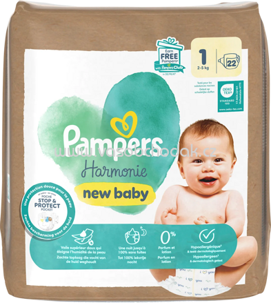 Pampers Windeln Harmonie, new baby Gr. 1, 2-5 kg, 22 St