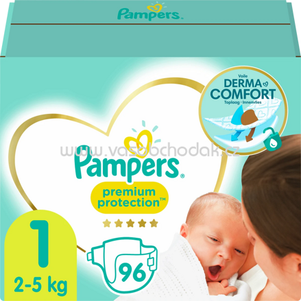 Pampers Windeln Premium Protection, Gr.1 Newborn 2-5 kg, Halbmonatsbox, 96 St