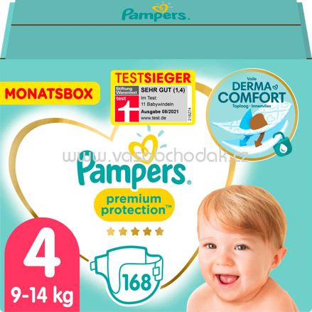 Pampers Windeln Premium Protection Gr. 4 Maxi, 9-14 kg, Monatsbox, 168 St