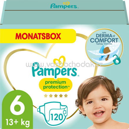 Pampers Windeln Premium Protection Gr. 6 Extra Large, 13-18 kg, Monatsbox, 120 St