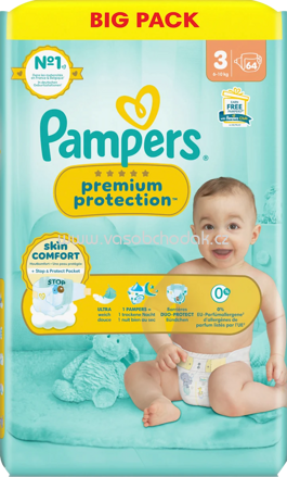 Pampers Windeln Premium Protection Gr.3 Midi, 6-10 kg, Big Pack, 64 St