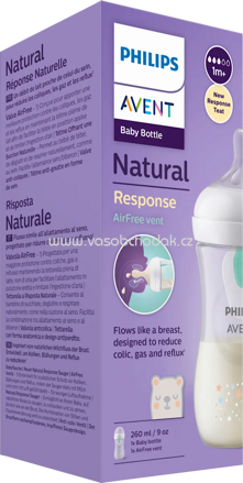 PHILIPS AVENT Babyflasche Natural Response AirFreeVentil weiß/Bär, von Geburt an, 260ml, 1 St