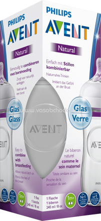 Philips AVENT Glasflasche Natural 2.0, ab 1+ Monate, 240 ml, 1 St