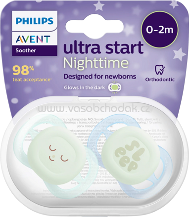 PHILIPS AVENT Schnuller ultra start Nighttime, grün/blau, 0-2 Monate, 1 St