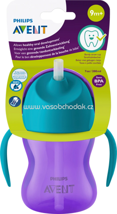 PHILIPS AVENT Trinkhalmbecher mit Griffen lila, 200 ml, 1 St