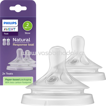 PHILIPS AVENT Trinksauger Natural Response Silikon, Durschflussrate 2, 2 St