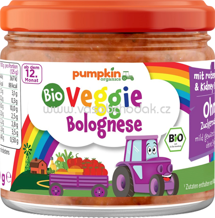 Pumpkin Organics Soße Veggie Bolognese ab 1 Jahr, 250 g