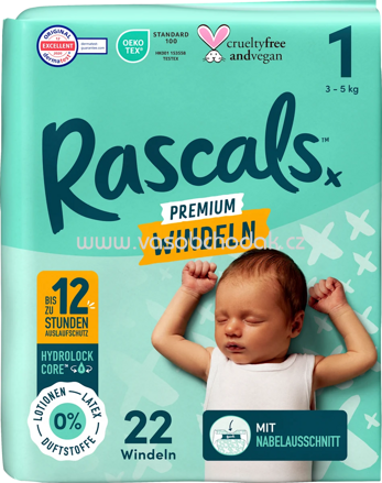 Rascals Windeln Gr.1, 3-5 kg, 22 St