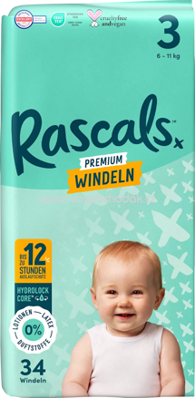 Rascals Windeln Gr.3, 6-11kg, 34 St