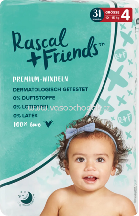 Rascal+Friends Windeln Gr. 4, 10-15 kg, 31 St