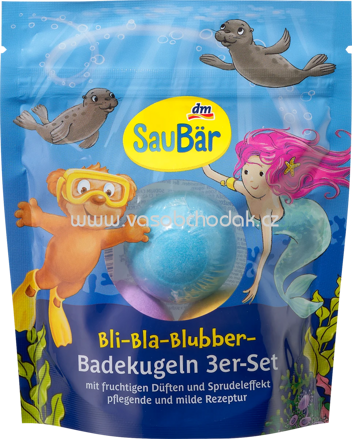 SauBär Kinder Badezusatz Badekugeln Bli-Bla-Blubber, 3 St
