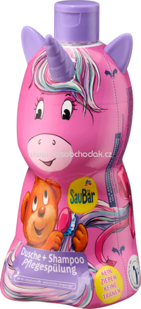 SauBär Kinder Dusche Shampoo Pflegespülung 3in1 Einhorn, 400 ml