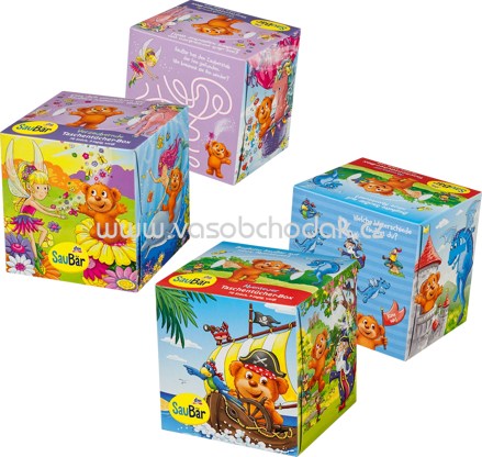 SauBär Kinder Taschentücher Box sortiert, 70 St