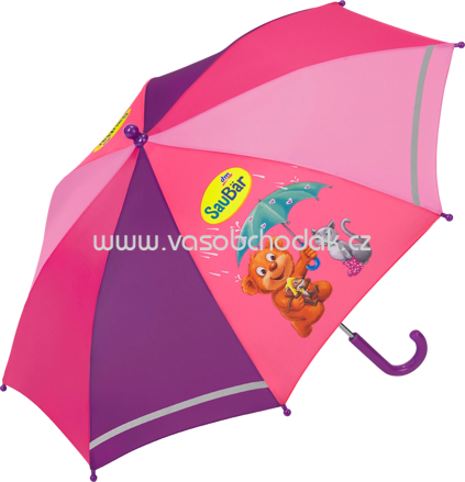 SauBär Kinderschirm mit Reflektor, Pink, 1 St